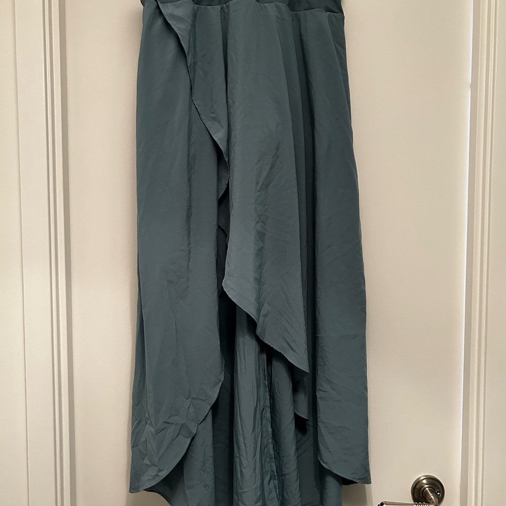 Elegant Turquoise Women's High Low Skirt